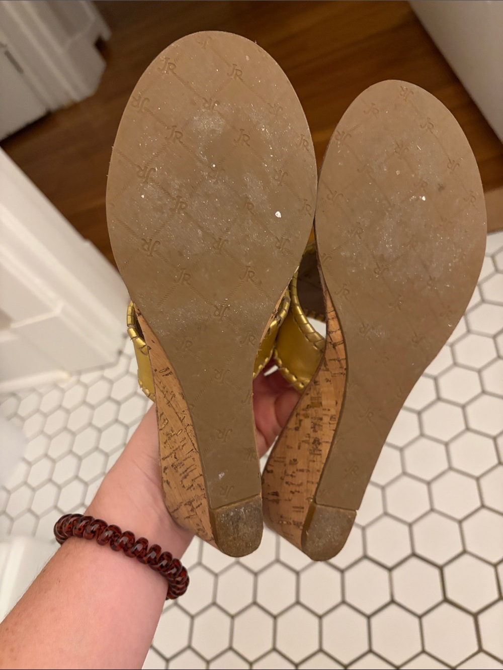 Jack Rogers Gold Wedge Thong Sandals - Picture 6 of 8